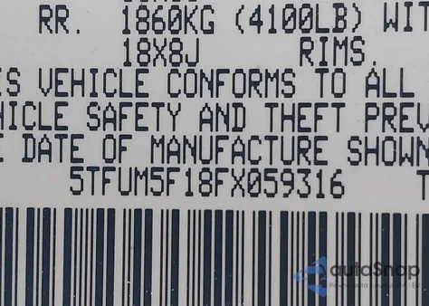 2015 Toyota Tundra Sr5 4.6L V8 from USA, damaged, VIN 5TFUM5F18FX059316